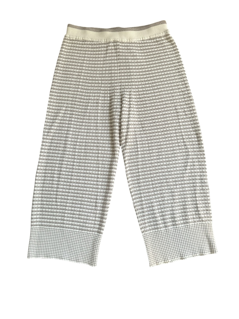 Ramy Brook Pants XL Cher Sandstone Beige White Wide Leg Cotton Stretch NWT $395 - Picture 6 of 12